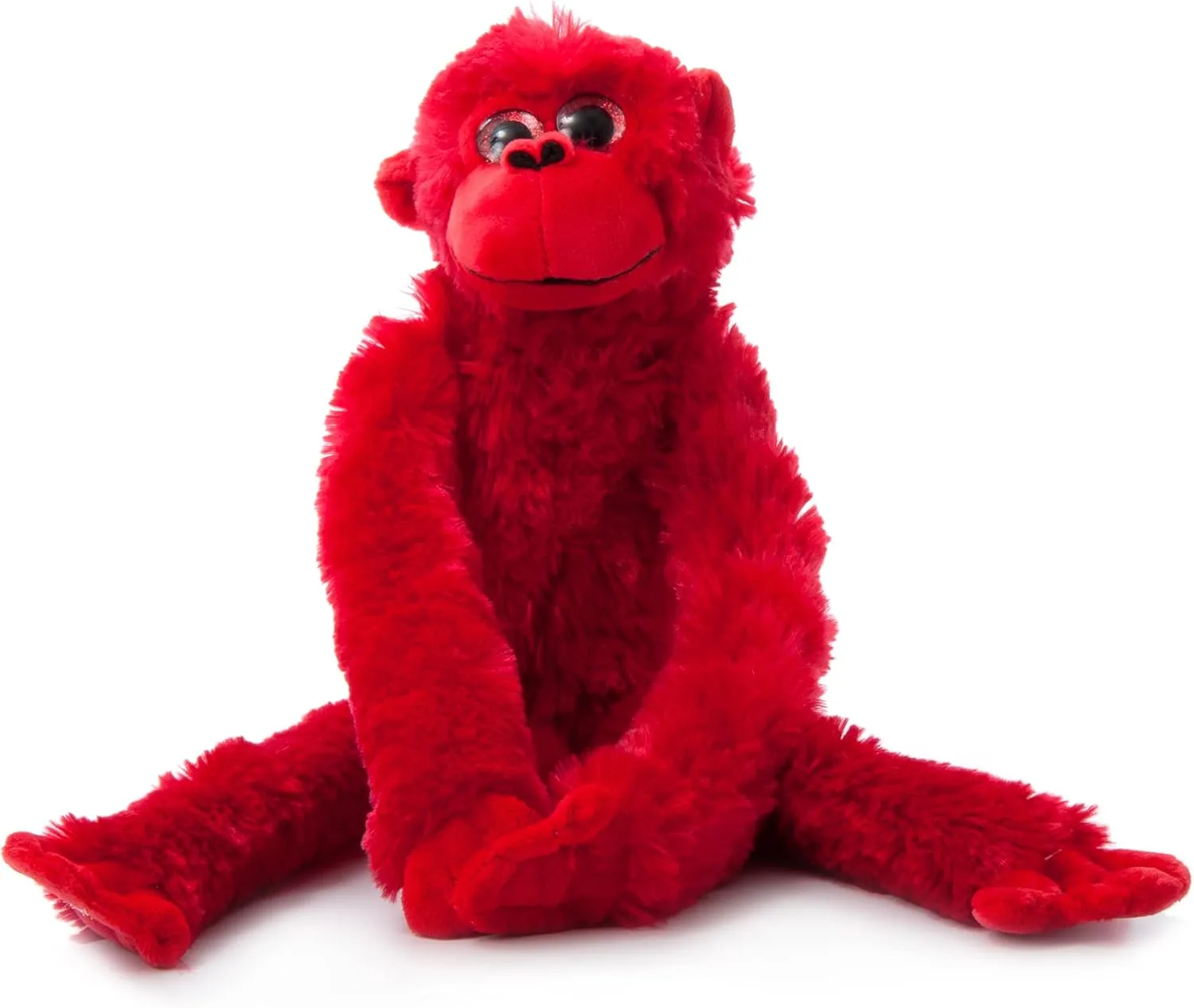The Petting Zoo, Monkey Stuffed Animals, Plush Toys for Girls and Boys, Hanging Monkey Plush Toy, Rainbow of Colors-20 Inches (Red)