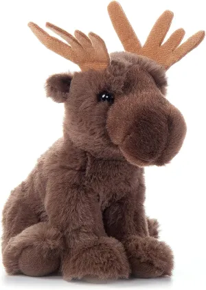 The Petting Zoo Moose Stuffed Animal Plushie, Gifts for Kids, Wild Onez Wildlife Animals, Moose Plush Toy 9 inches