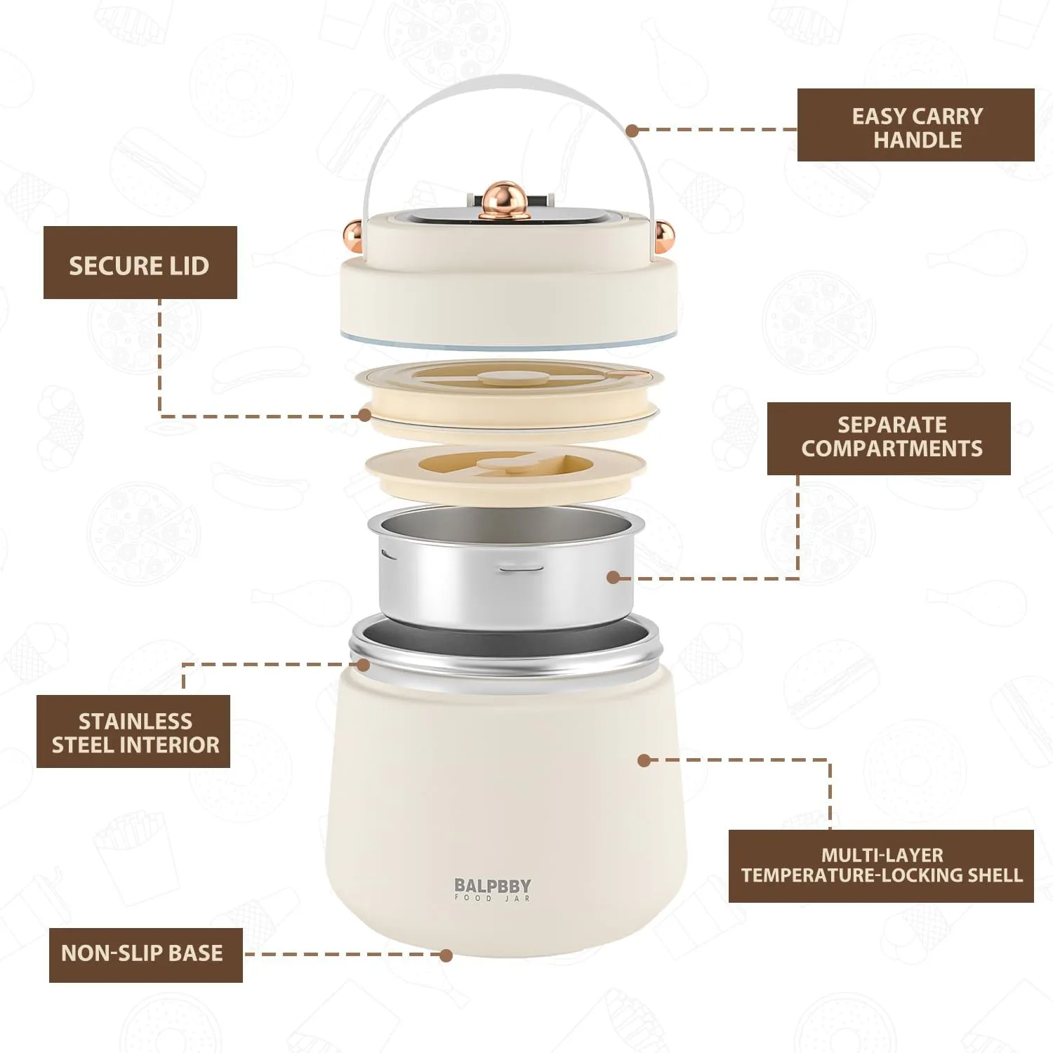 Thermo for Hot Food Adults 40OZ Soup Thermo Lunch Containers Wide Mouth Vacuum Insulated Food Jar Stainless Steel Leakproof Lunch Box with Spoon and Fork, Keeps Food Warm, Ideal Gift for Women