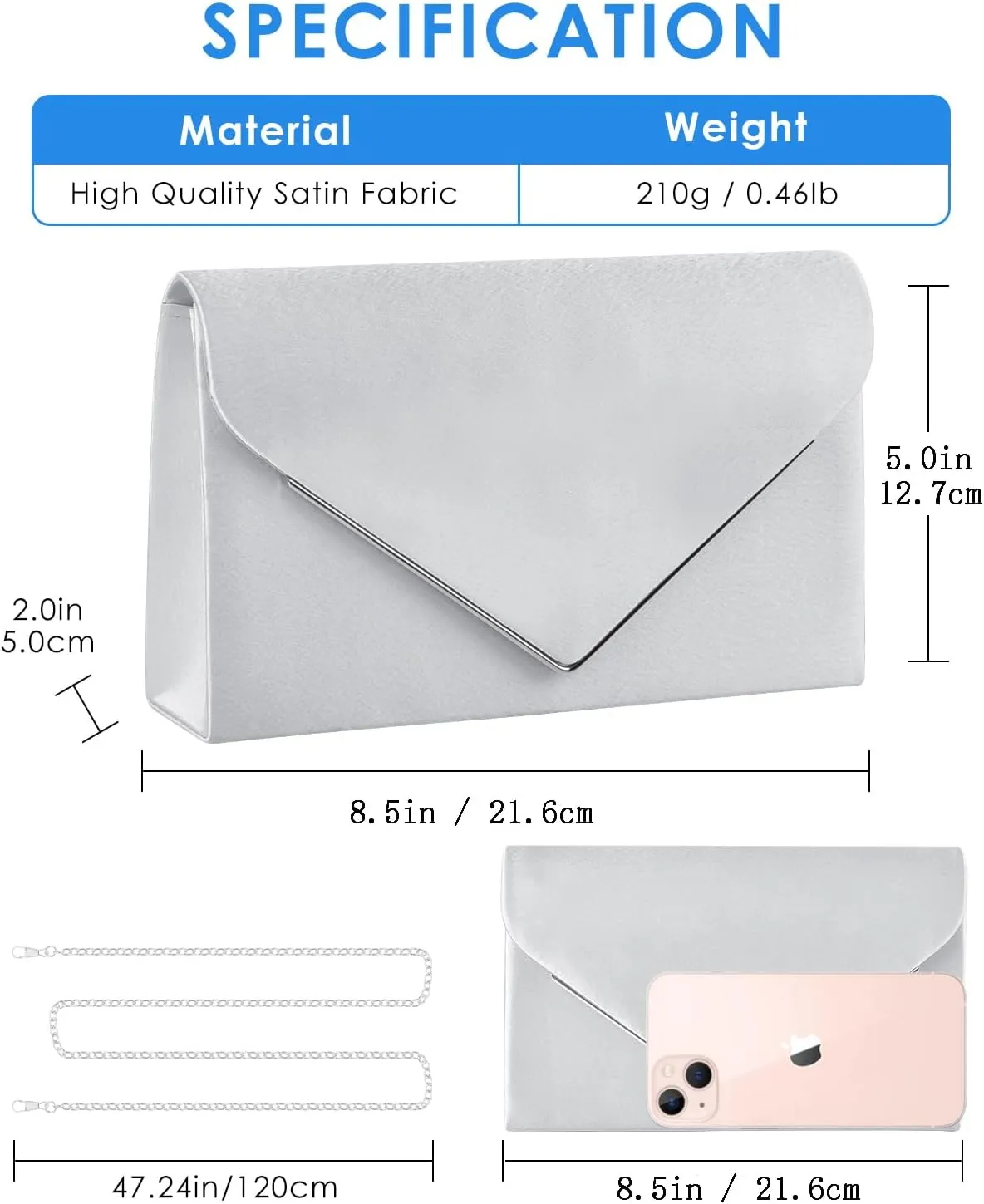 TINDTOP Evening Clutch Purses for Women Handbags for Formal Wedding Party Cocktail Prom Crossbody Shoulder Envelope Bag
