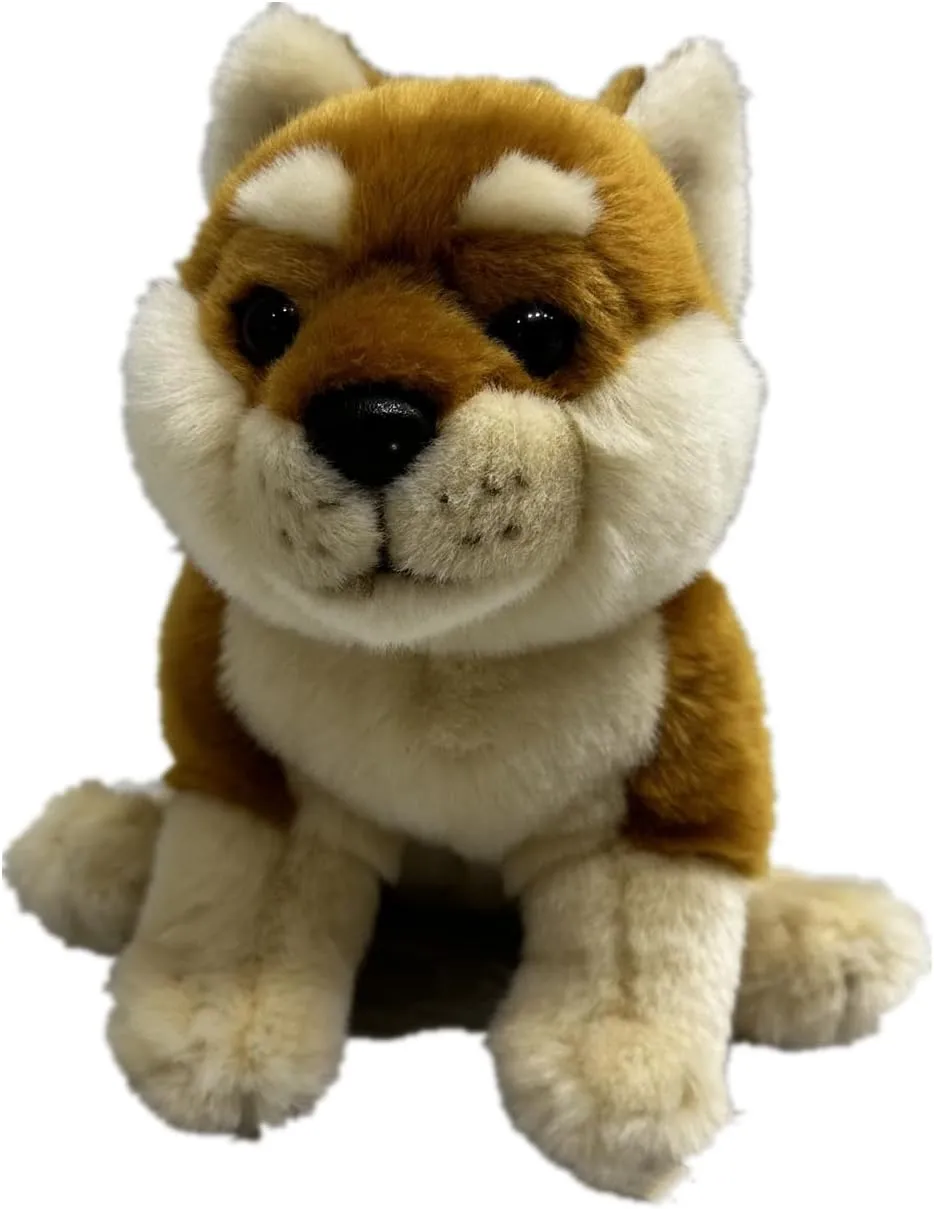 Tiny Heart Simulation Shiba Inu Plush Toys, Realistic Shiba Inu Stuffed Animal Soft and Cute Dog Plush Toys 7.87inch, Birthday Gifts for Kids