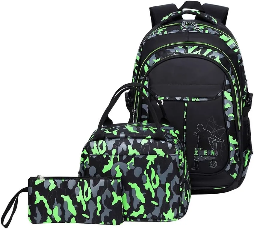TONLEN School Backpack and Lunch Bag Set for Boys Heavy Duty Middle Elementary Children's Book Bag