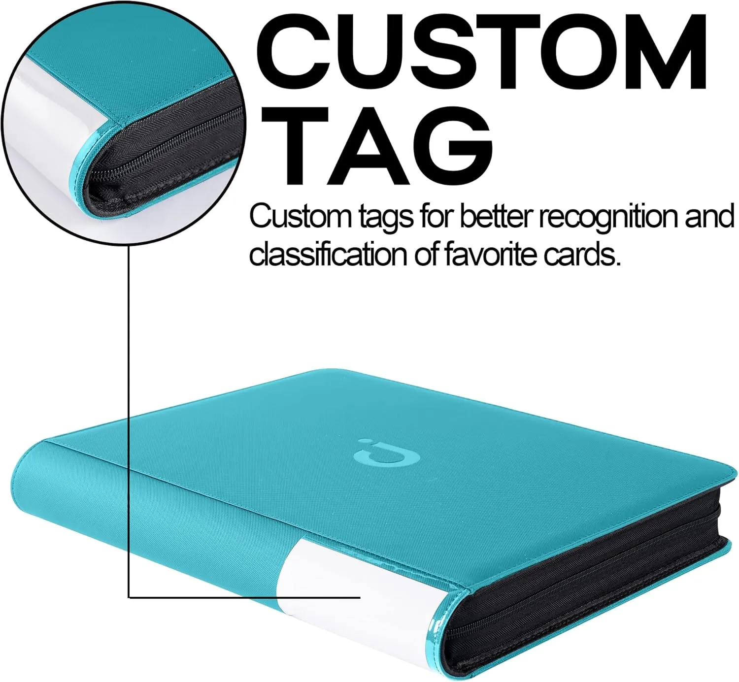 Top Loader Binder, Holds 288 Top Loaders - 9-Pocket Toploader Binder for 3" x 4" Rigid Card Holders for Trading Cards or Sports Cards, Model A - Classic Turquoise