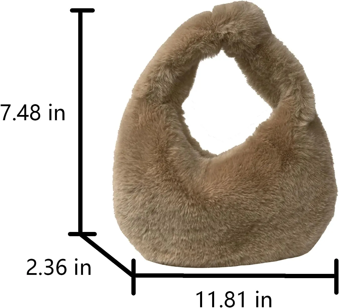Tote Fluffy Bag Faux Fur Purses for Women Plush Handbag Cute Purse For Autumn And Winter