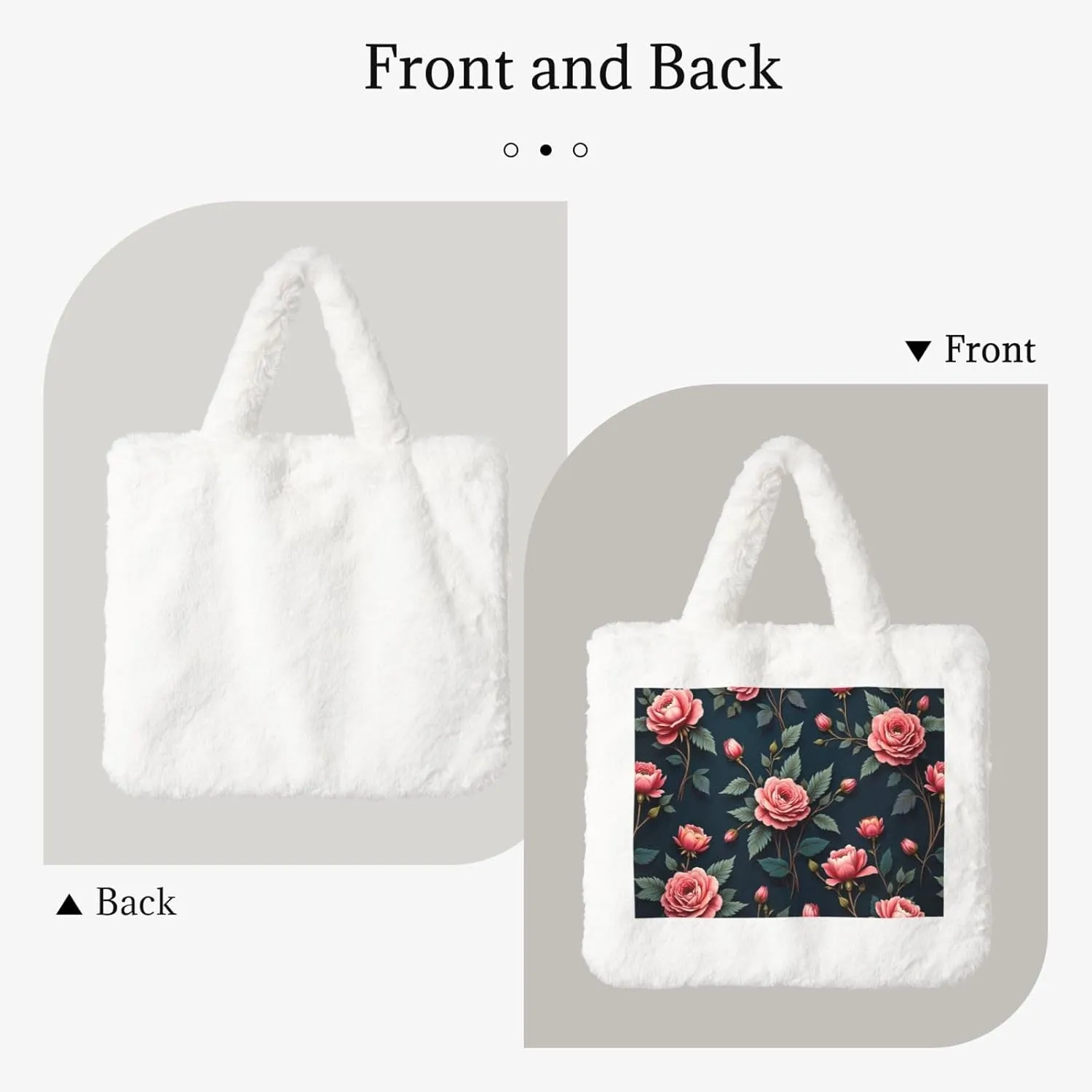 Tote Fluffy Bag Faux Fur Purses for Women Plush Handbag Cute Purse for Autumn Winter