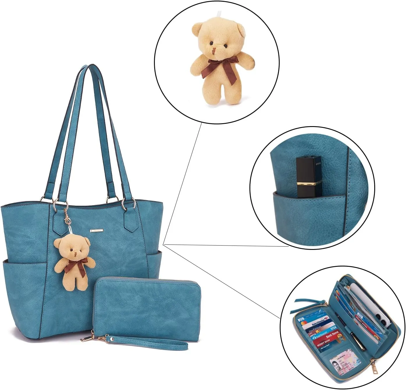 Tote Handbags for Women Purse and Wallet Set Large Shoulder Bags Crossbody Purses Satchel
