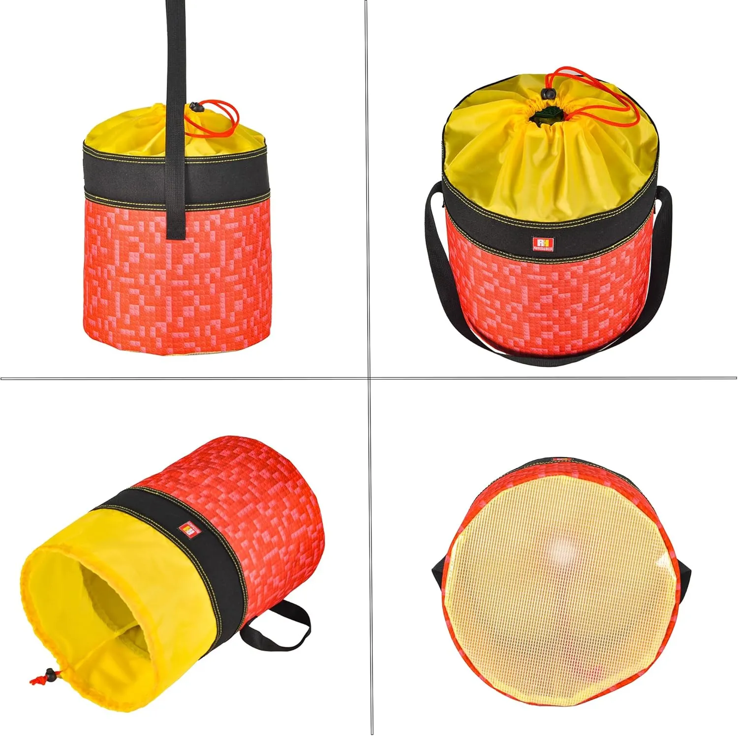 Toy Storage Organizer Basket Bag with Drawstring for Buliding Bricks, Blockets,Puzzles,Lego,Playroom Cinch Bucket Carrying Bag (Red)