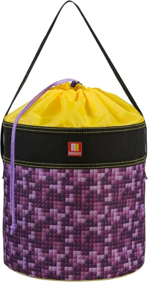 Toy Storage Organizer Basket Bag with Drawstring for Buliding Bricks, Blockets,Puzzles,Lego,Playroom Cinch Bucket Carrying Bag with Handle (Purple)