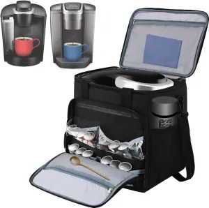 Travel Coffee Maker Carrying Bag Compatible with Keurig K-Classic/K-Elite/K-Supreme/K-Compact,Single Serve Coffee Maker Portable Storage Bag with Shoulder Strap(Patented Design)