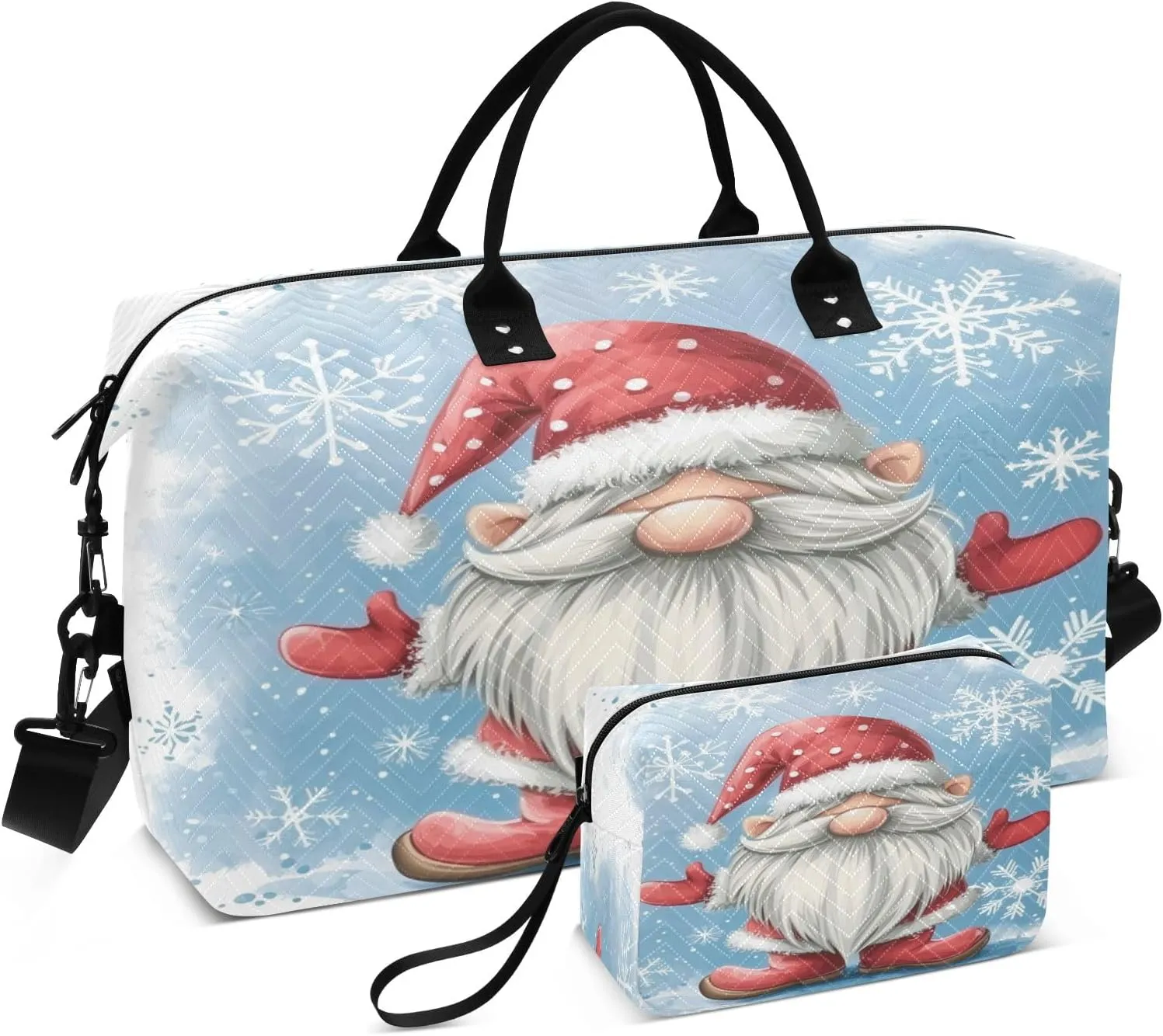 Travel Duffle Bag, Winter Snow Dwarf Gym Bag with Storage Bag Weekender Overnight Bag for Men Women Trip Sports Yoga
