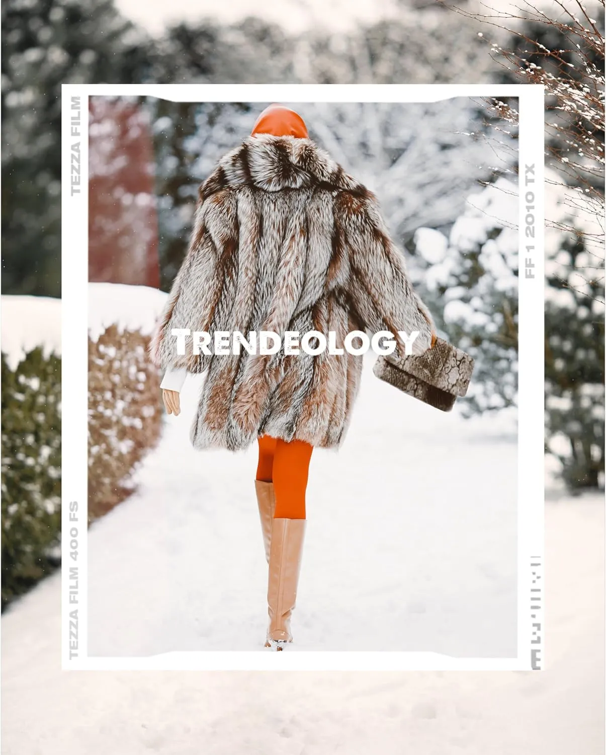Trendeology Snake Print Smooth Faux Fur Large Oversize Flap Clutch Shoulder Bag Crossbody