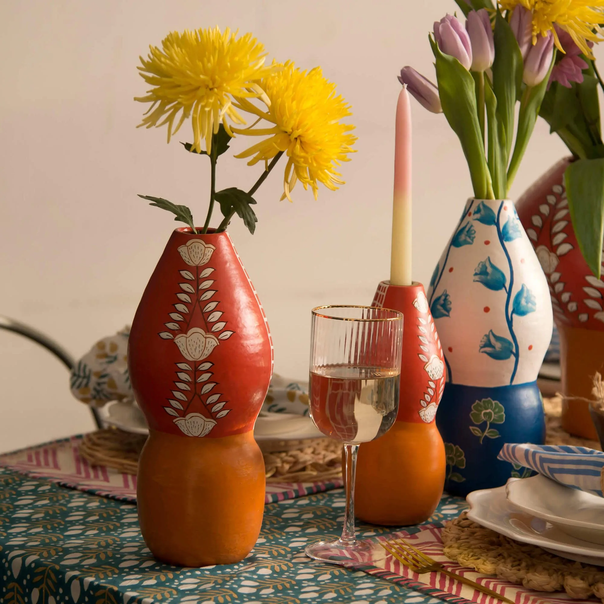 Tulip Terracotta Candleholders