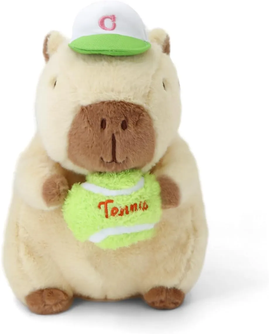 TXDRRA Adorable Soft Capybara Plush Toy - Cuddly Stuffed Animal Pillow for Kids, Boys & Girls - Perfect for Hugging and Gift-Giving (Baseball Green)