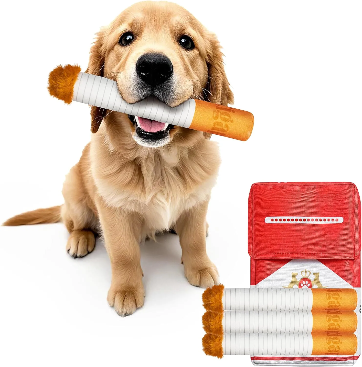 UNEEDE Interactive Plush Giggle Toys with Treat Box, 3 Pack Durable Squeaky Sticks for Small Medium Large Dogs, Fun Dog Birthday Toy, French Bulldog Dog Accessories Boy Gift, Pet Toys