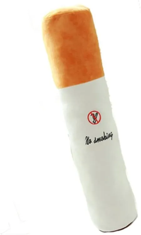 Unique Cigarette Plush Toy Cushion 80cm No Smoking Pattern Long Cylindrical Throw Pillow