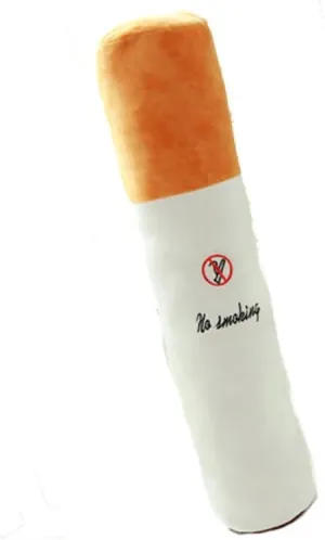 Unique Cigarette Plush Toy Cushion 80cm No Smoking Pattern Long Cylindrical Throw Pillow