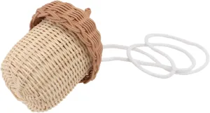Unique Rattan Pine Cone Satchel Boys and Girls Bag Basket Shape Photo Props Accessory