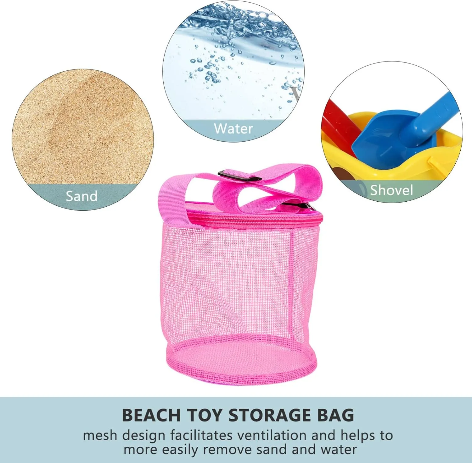 Unique Shape Mesh Seashell Bag Beach Toy Storage Bag for Boys and Girls Long Lasting Fine Workmanship and Safety