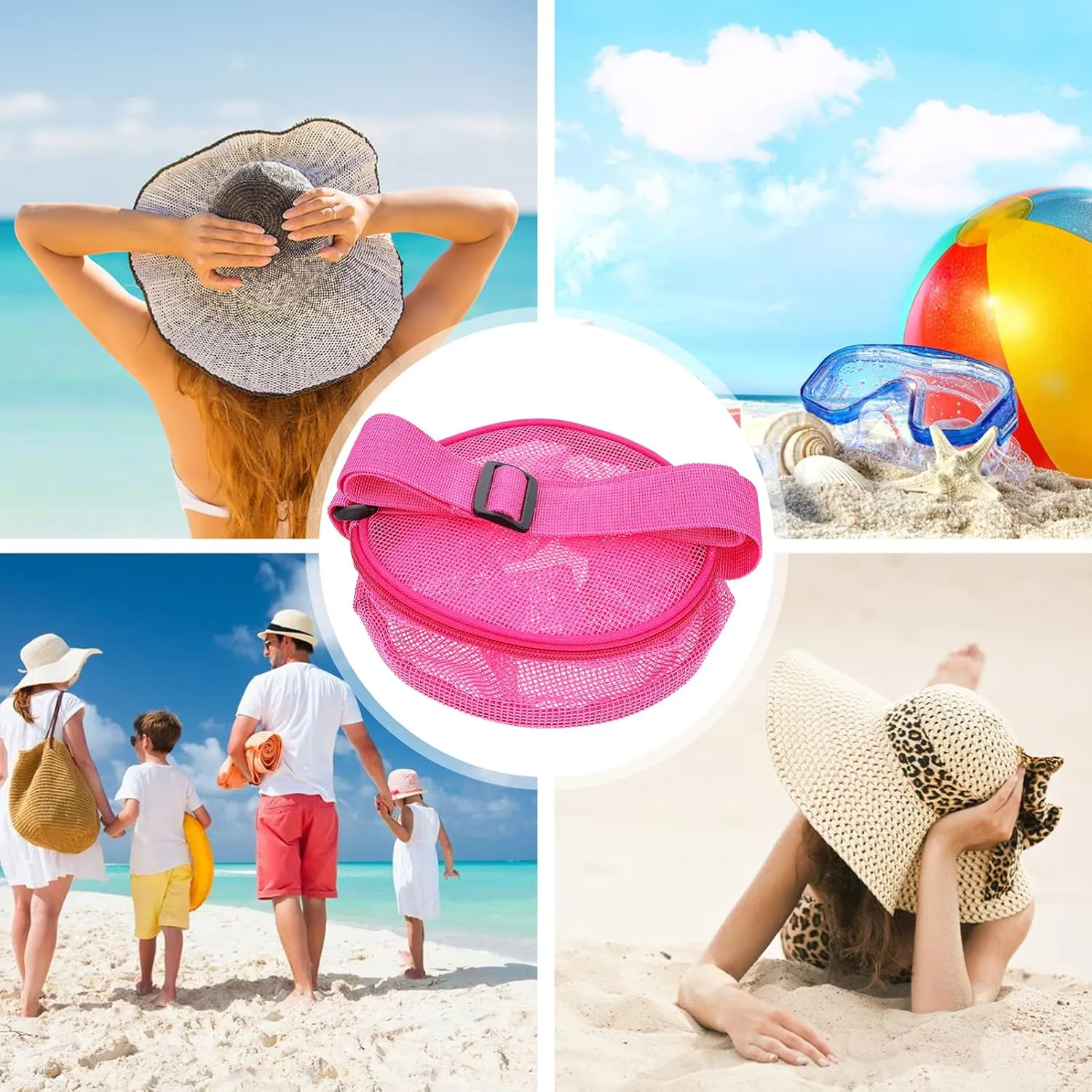 Unique Shape Mesh Seashell Bag Beach Toy Storage Bag for Boys and Girls Long Lasting Fine Workmanship and Safety