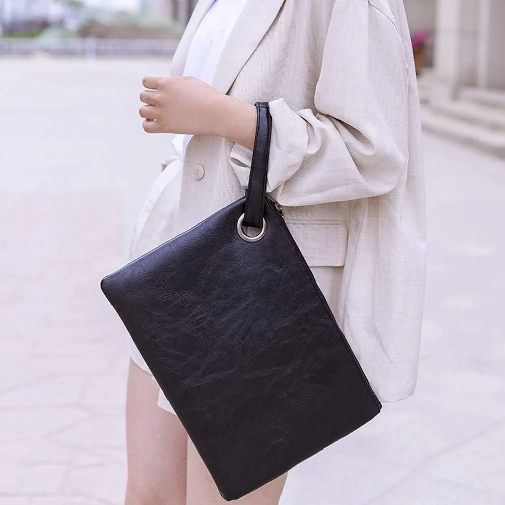 Unique Vegan Women Clutch Bag PU Leather Envelope Clutch Bag Handbag Wristlets for Beach Holiday
