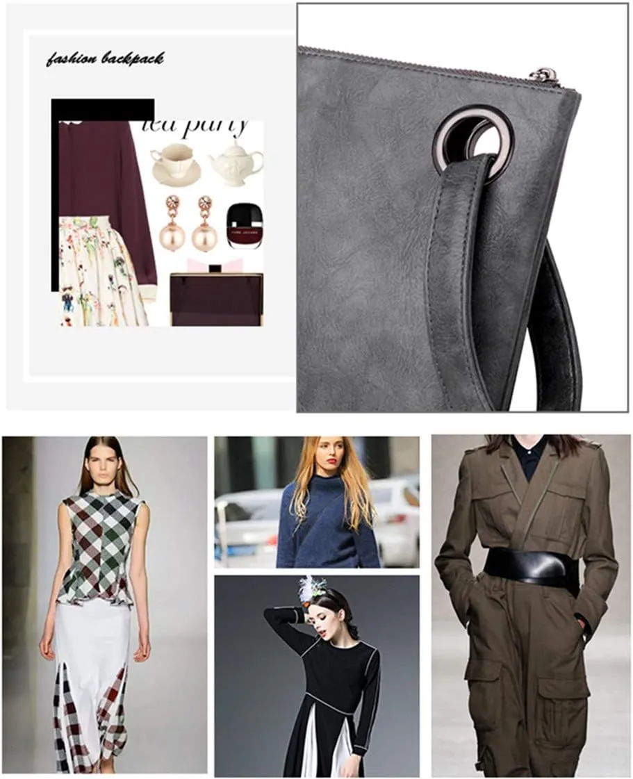 Unique Vegan Women Clutch Bag PU Leather Envelope Clutch Bag Handbag Wristlets for Beach Holiday