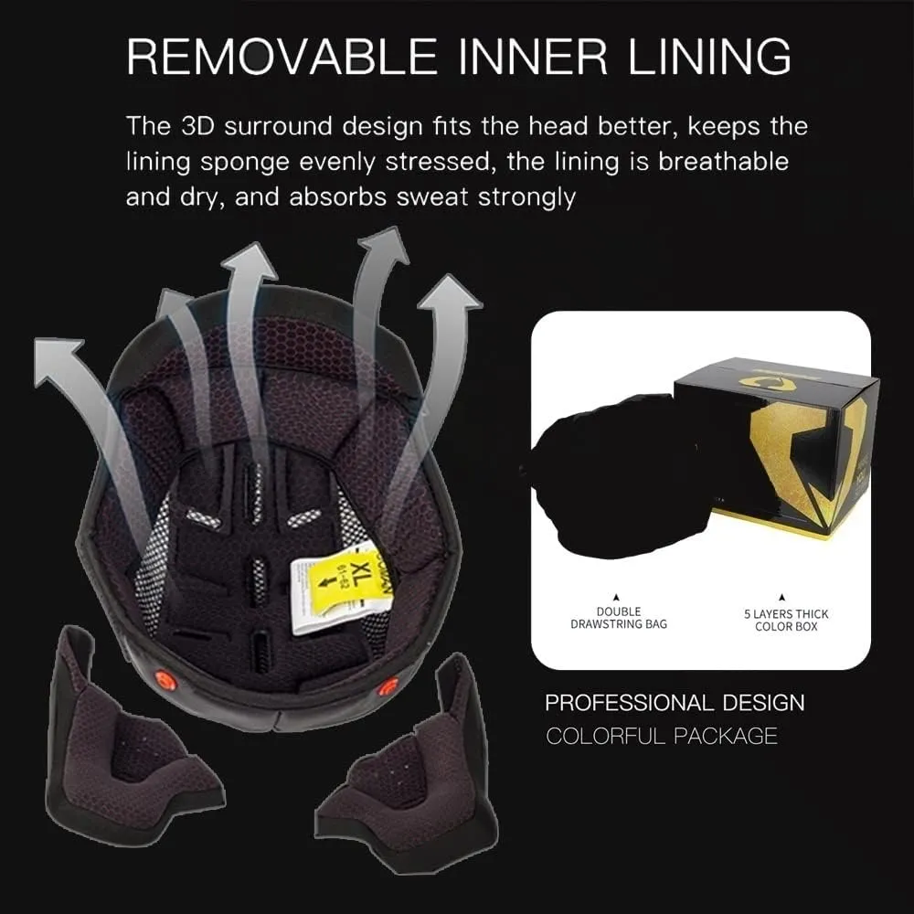 Unisex Adult Flip-Up Motorcycle Helmet, Carbon Fiber, Anti-Fog Visor, Aerodynamic Design, Integrated Bluetooth, DOT Approved, Sizes S-XXL