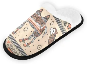Unisex Slippers Fuzzy Feet Plush Slippers Anti-Slip Warm House Shoes M/L