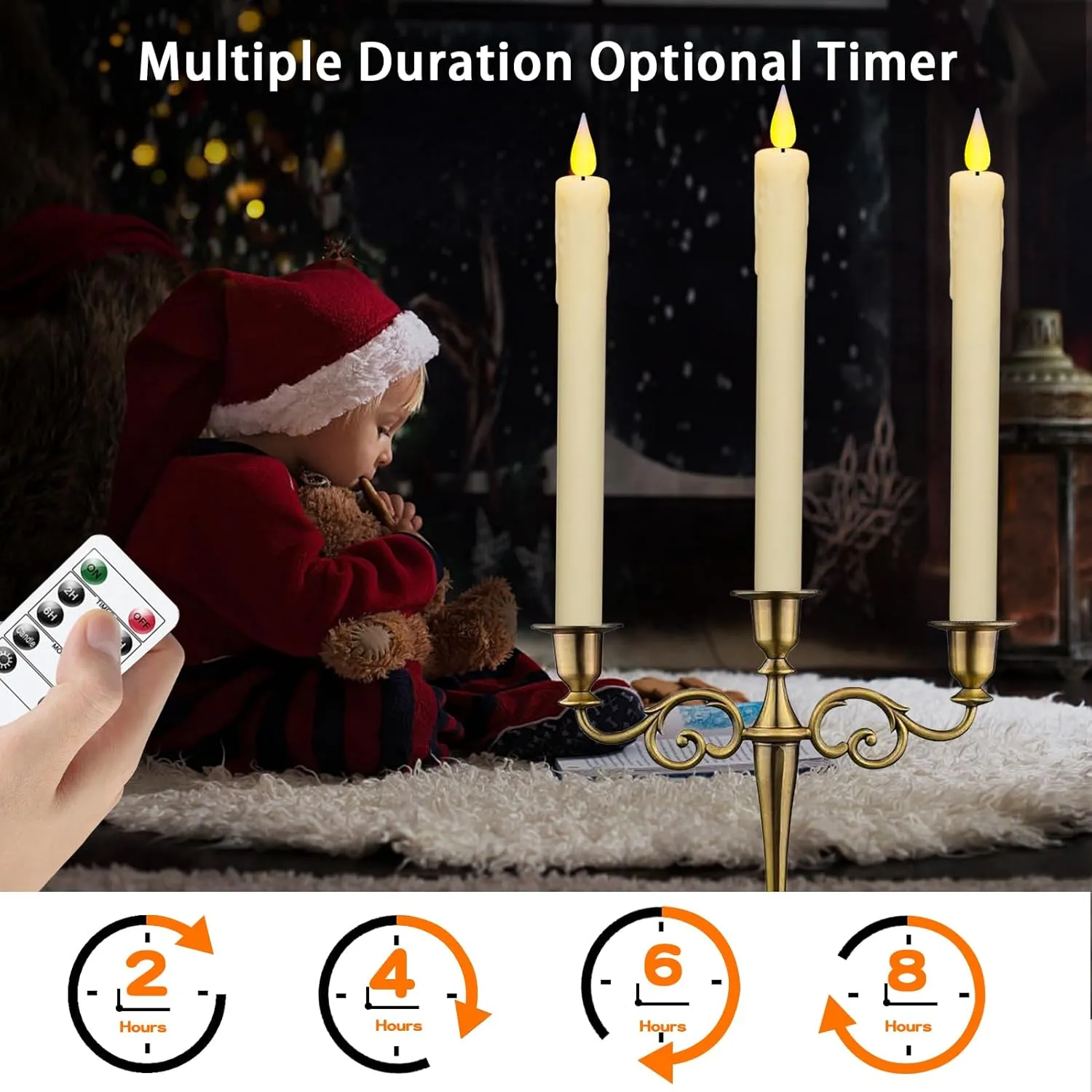Upgraded Real Wax LED Flameless Taper Candles with Remote, 6 PCS Ivory Dripping Candlesticks Battery Operated 3D Flickering - 9.6" Long Realistic Fake Candle Sticks for Home/Wedding/Xmas Decor
