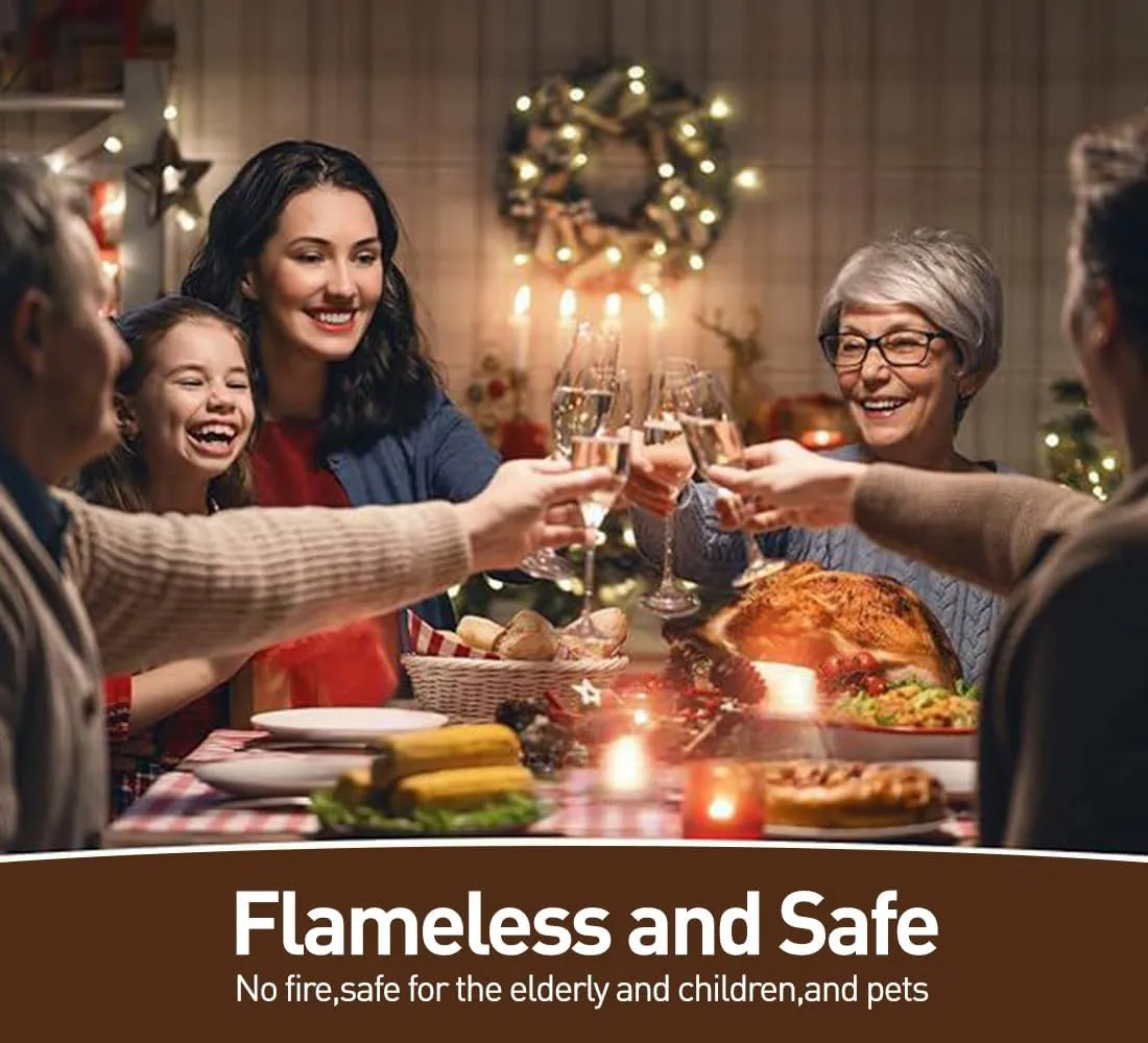 Upgraded Real Wax LED Flameless Taper Candles with Remote, KSWING 6 PCS Ivory Candlesticks Battery Operated 3D Flickering - 9.6" Long Realistic Fake Candle Sticks for Home/Wedding/Fireplace Xmas Decor