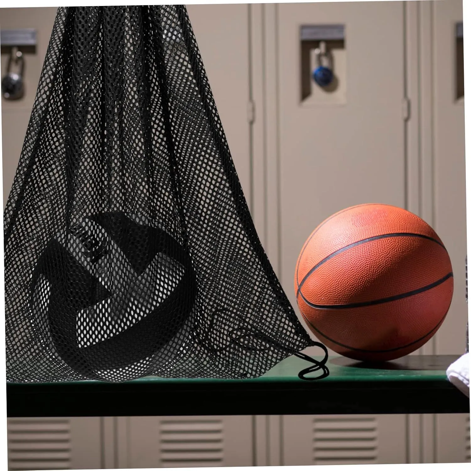 UPKOCH Portable Mesh Draw Storage Bag for Football Basketball Lightweight Straps Durable Design for Sports