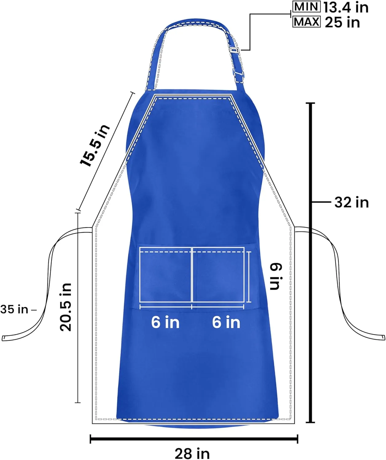 Utopia Kitchen 10 Pack Bib Apron Adjustable with 2 Pockets, Water and Oil Resistant, Cooking Kitchen Chef Apron for Women Men