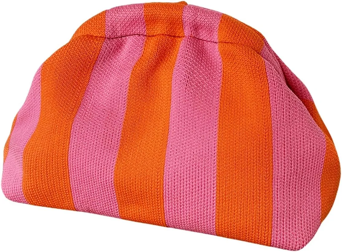 Verdusa Women's Colorblock Clutch Handbags Casual Crochet Bag Small Purse