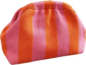 Verdusa Women's Colorblock Clutch Handbags Casual Crochet Bag Small Purse