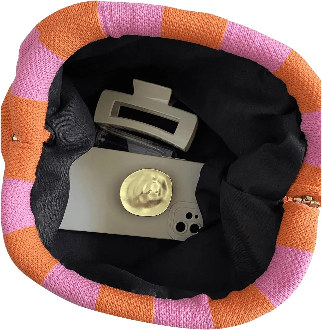 Verdusa Women's Colorblock Clutch Handbags Casual Crochet Bag Small Purse