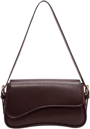 Verdusa Women's Leather Shoulder Bag Clutch Purses Trendy Hobo Crossbody Handbags Y2K Saddle Flap Underarm Purse