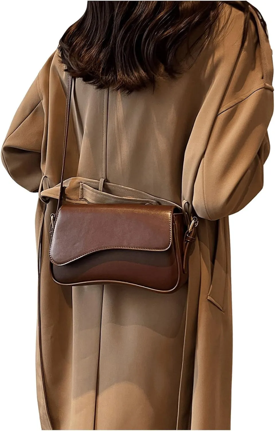 Verdusa Women's Leather Shoulder Bag Clutch Purses Trendy Hobo Crossbody Handbags Y2K Saddle Flap Underarm Purse