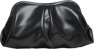 Verdusa Women's PU Leather Clutch Handbags Ruched Bag Purse