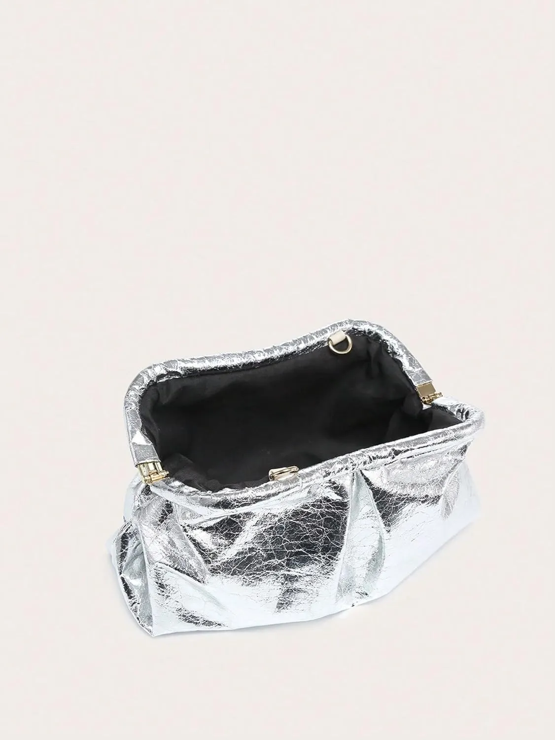 Verdusa Women's PU Leather Clutch Handbags Ruched Bag Purse