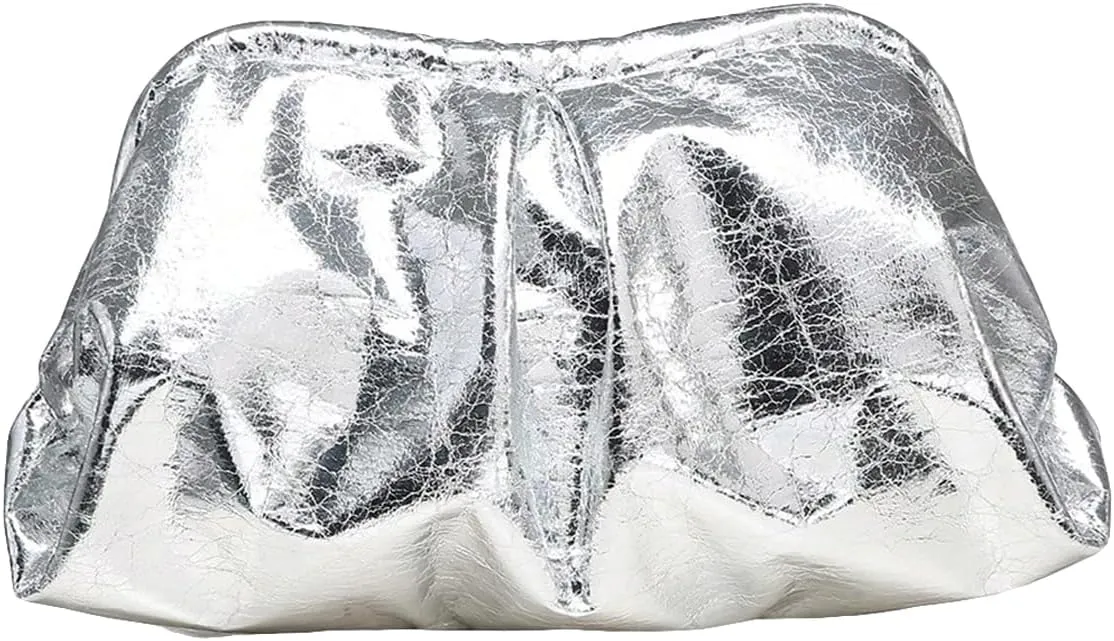 Verdusa Women's PU Leather Clutch Handbags Ruched Bag Purse