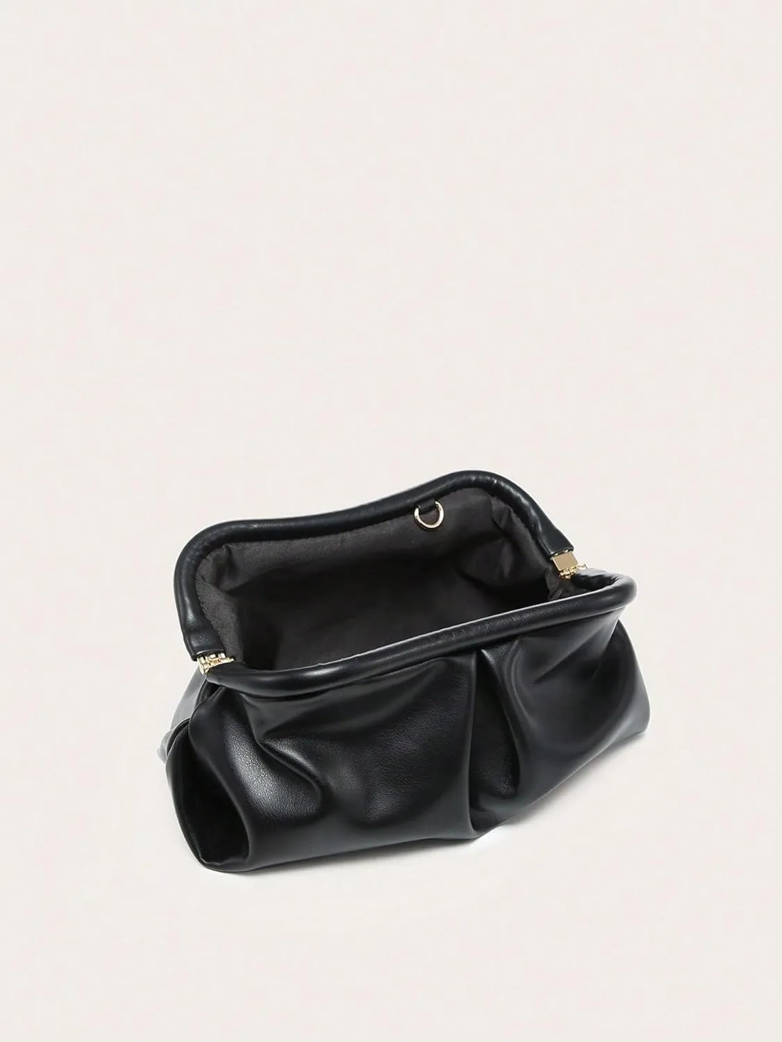 Verdusa Women's PU Leather Clutch Handbags Ruched Bag Purse