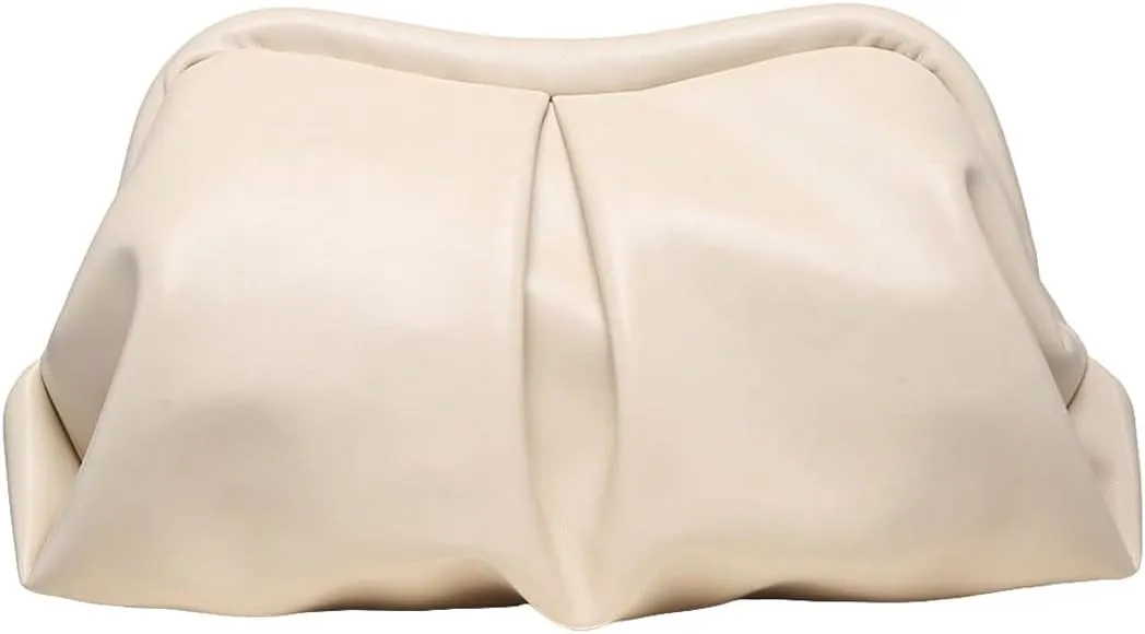 Verdusa Women's PU Leather Clutch Handbags Ruched Bag Purse