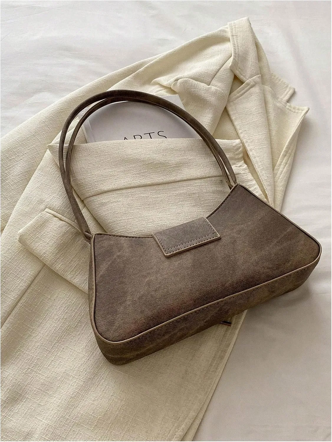 Verdusa Women's PU Leather Handbag Underarm Shoulder Bag Zipper Purses
