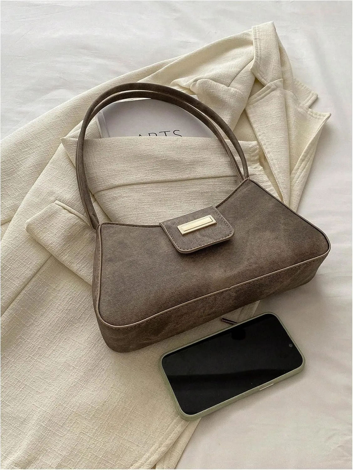 Verdusa Women's PU Leather Handbag Underarm Shoulder Bag Zipper Purses