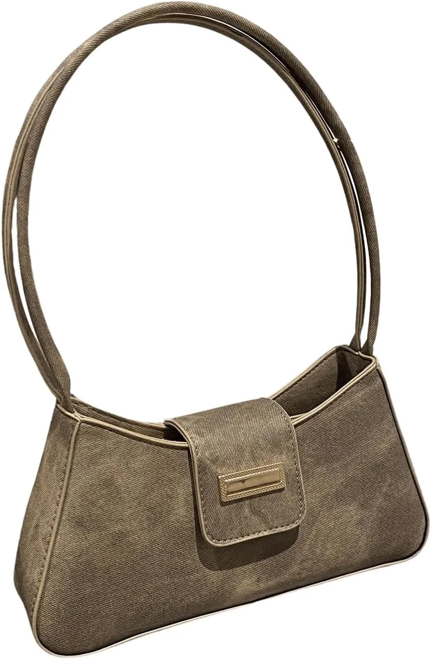 Verdusa Women's PU Leather Handbag Underarm Shoulder Bag Zipper Purses