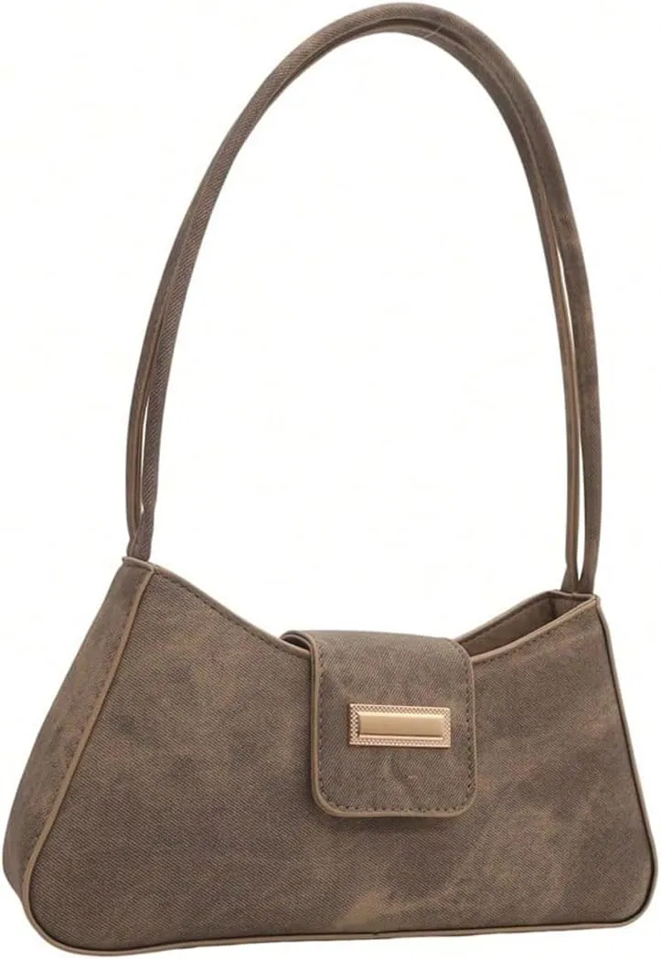 Verdusa Women's PU Leather Handbag Underarm Shoulder Bag Zipper Purses