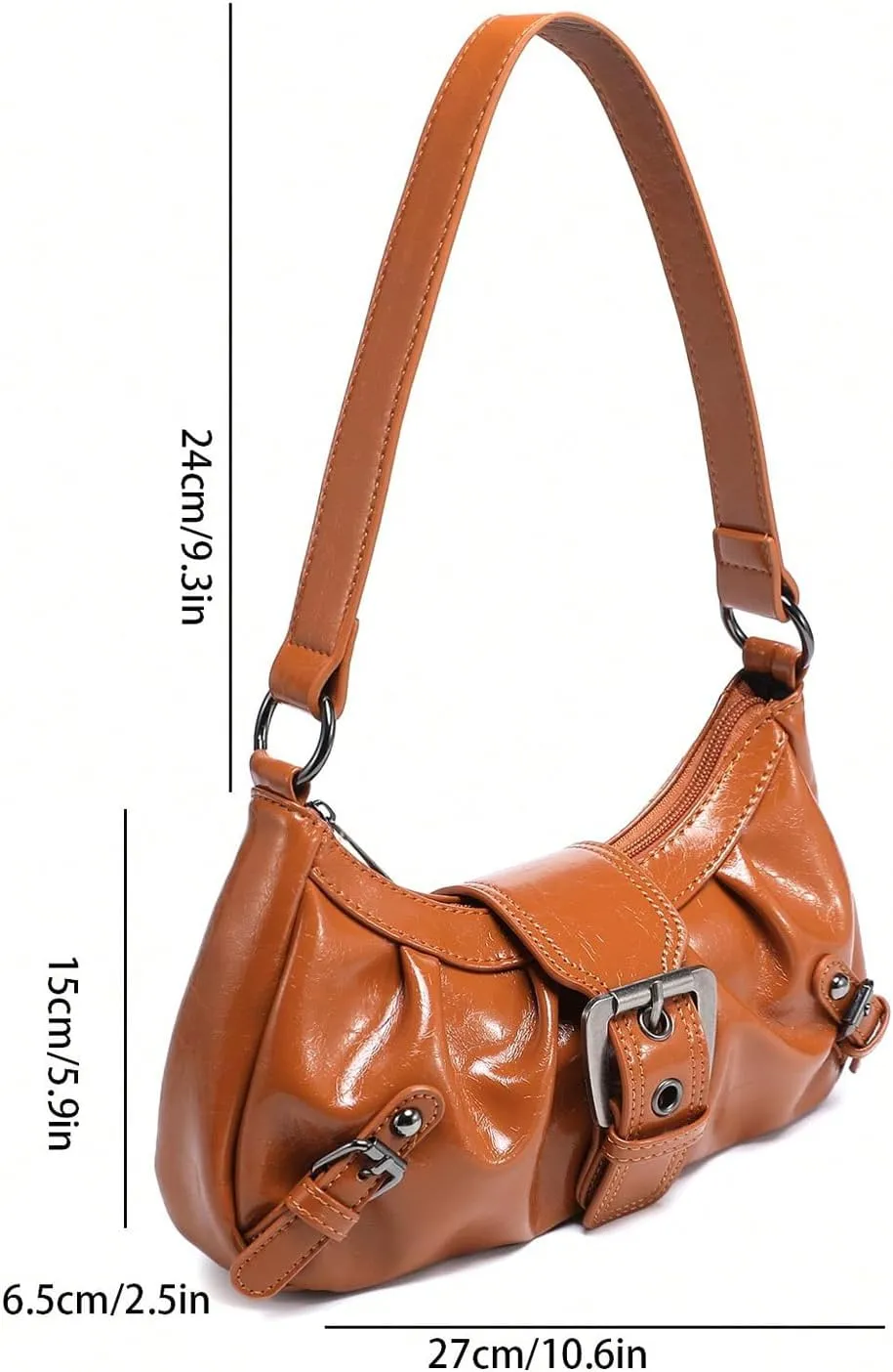 Verdusa Women's Y2k Purse Top Handle Shoulder Bag Buckle Punk Hobo Clutch Purses Bags