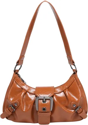 Verdusa Women's Y2k Purse Top Handle Shoulder Bag Buckle Punk Hobo Clutch Purses Bags