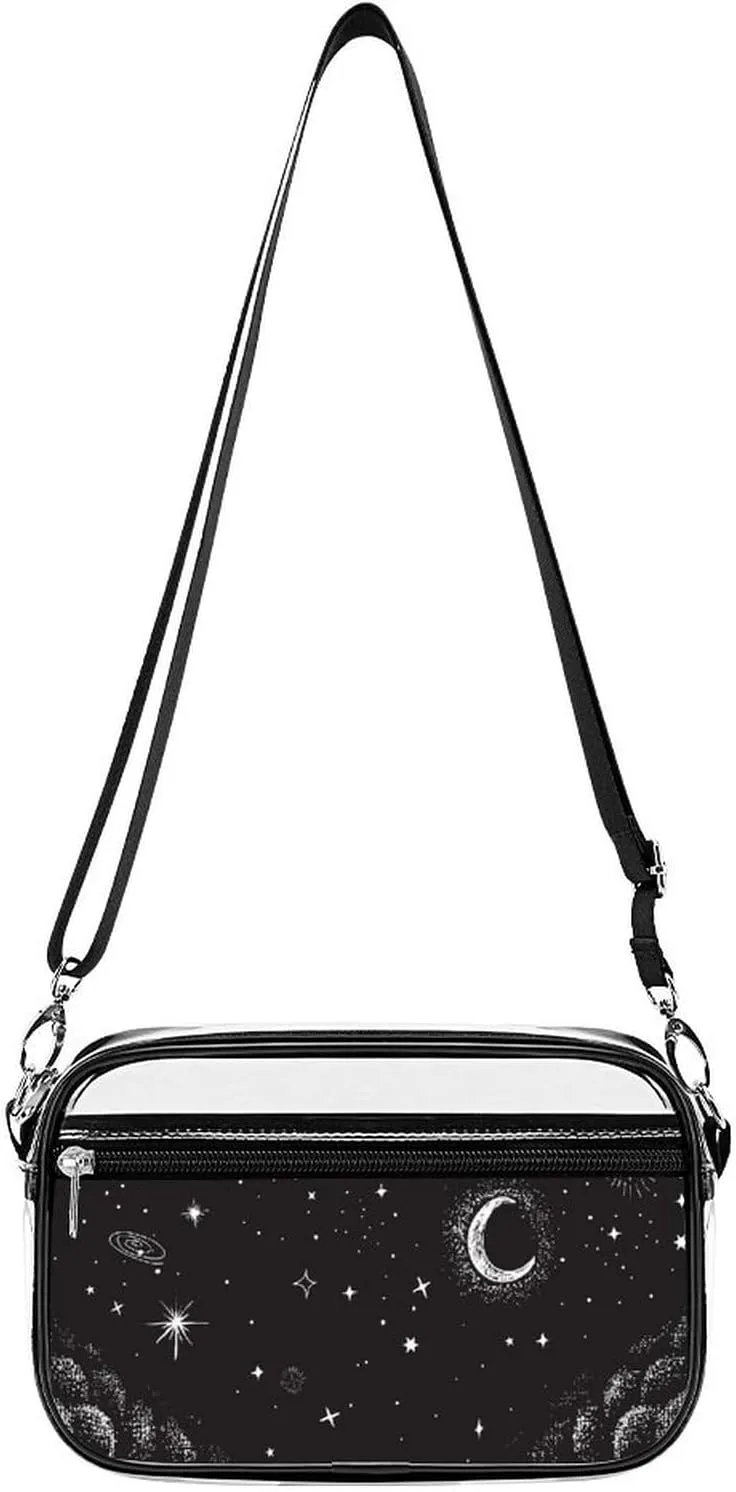 View to The Sky in Nighttime Fashion Clear Crossbody Bags Stadium Approved Shoulder Purse for Concerts Sports Events Festival