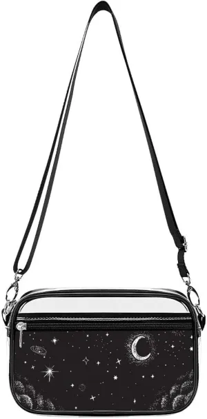 View to The Sky in Nighttime Fashion Clear Crossbody Bags Stadium Approved Shoulder Purse for Concerts Sports Events Festival