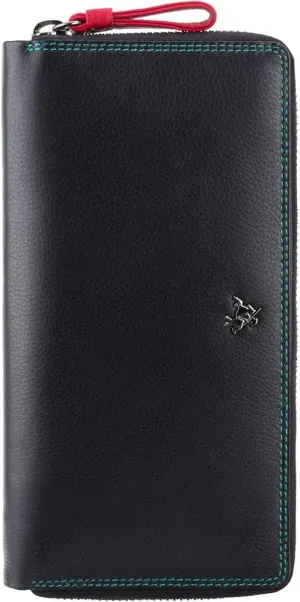 Visconti Multi Colored Soft Leather Ladies Wallet Purse Clutch -Spectrum 33 (Black Multi)